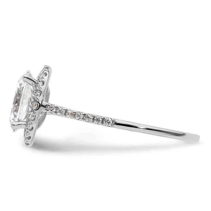 Designer 14K White Gold Halo Semi-Mount Engagement Ring for 2.5 Carat Oval-3