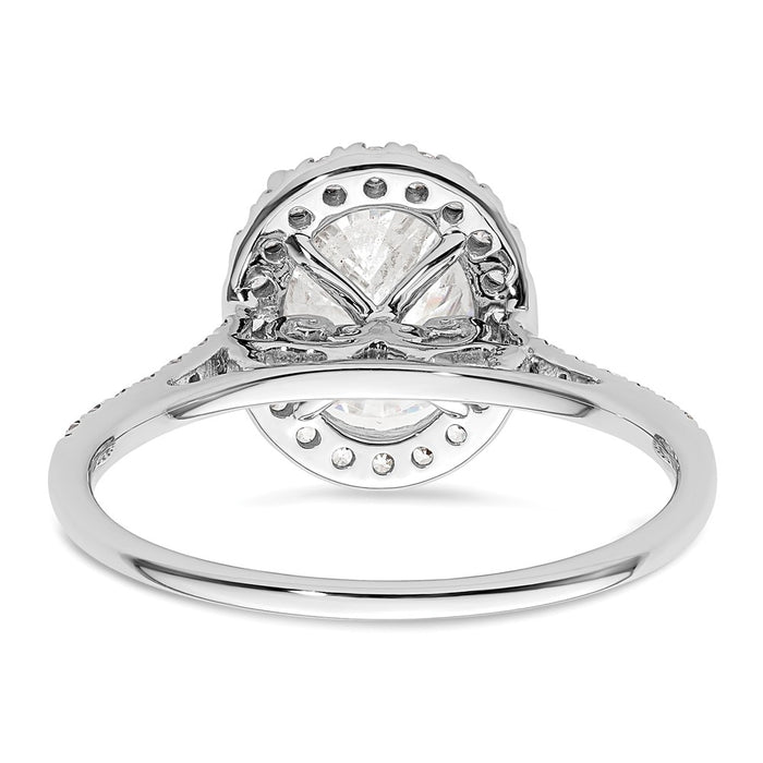 Designer 14K White Gold Halo Semi-Mount Engagement Ring for 2.5 Carat Oval-5
