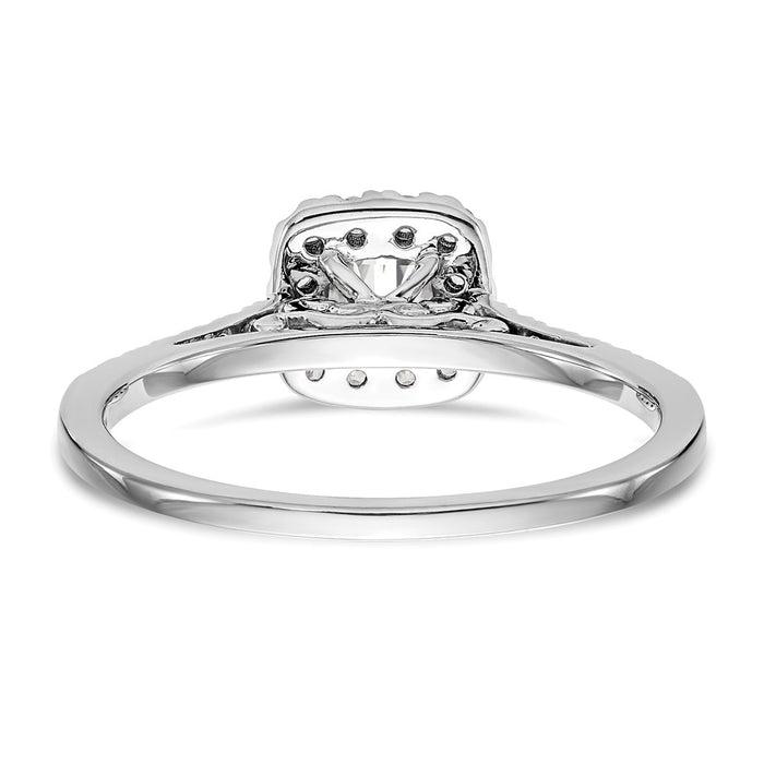 Buy 14K White Gold Cushion Halo Diamond Semi-Mount Ring - Luxury Value!-5