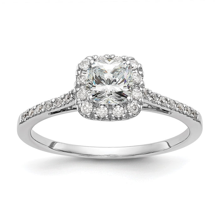 Buy 14K White Gold Halo Semi-Mount Engagement Ring, 1 Carat Cushion, Stylish Design-1