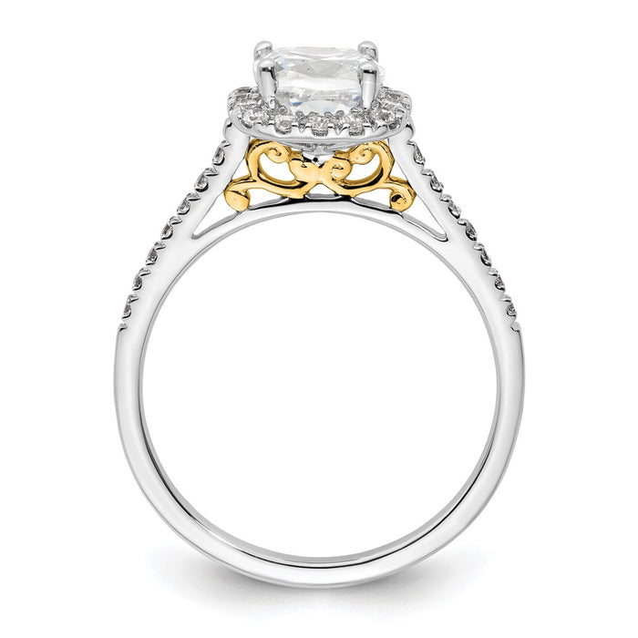 High-Quality 14K Two-Tone Halo Engagement Ring, 1.5 Carat Cushion Center - Luxury Value!-2