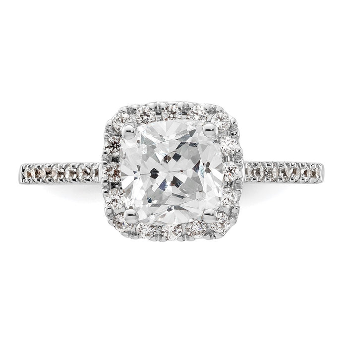 High-Quality 14K Two-Tone Halo Engagement Ring, 1.5 Carat Cushion Center - Luxury Value!-4