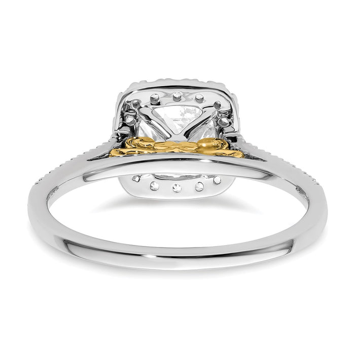 High-Quality 14K Two-Tone Halo Engagement Ring, 1.5 Carat Cushion Center - Luxury Value!-5