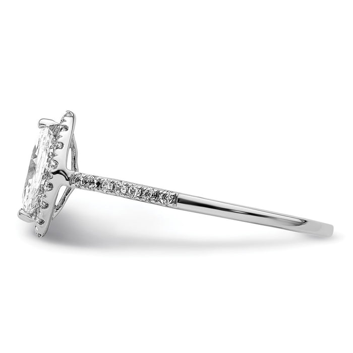 Buy Stylish 14K White Gold Halo Engagement Ring, 1/4 Carat Diamonds, 1/3 Carat Marquise Center-3