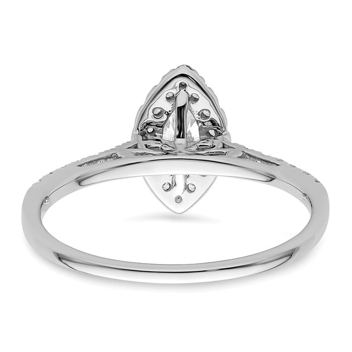 Buy Stylish 14K White Gold Halo Engagement Ring, 1/4 Carat Diamonds, 1/3 Carat Marquise Center-5
