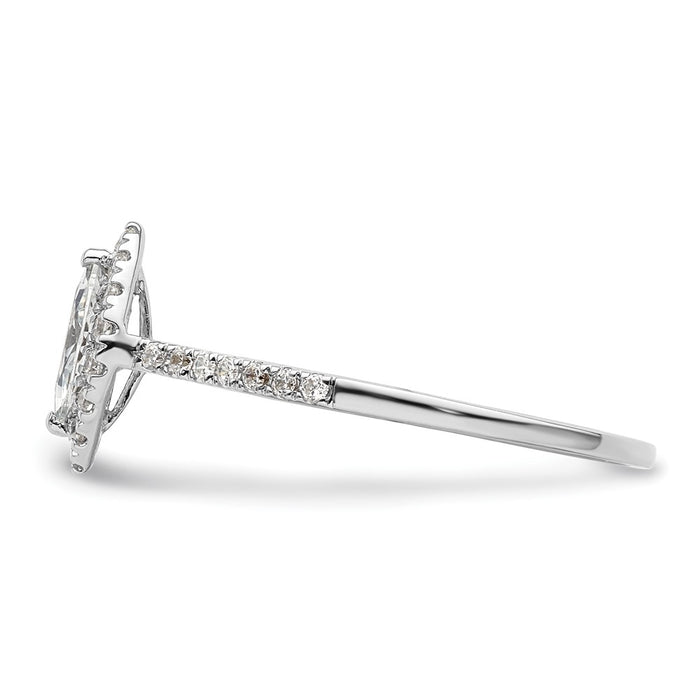 Buy 14K White Gold Halo Engagement Ring - 1/2 Carat Marquise & 1/4 Carat Accents, Stylish Value!-3