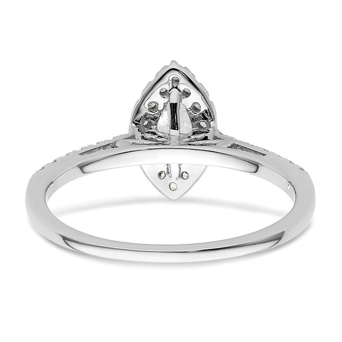 Buy 14K White Gold Halo Engagement Ring - 1/2 Carat Marquise & 1/4 Carat Accents, Stylish Value!-5