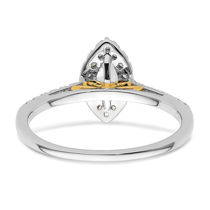Exclusive 14K Two-Tone Halo Engagement Ring | 1/2 Carat Marquise & 1/4 Carat Diamonds - Stylish Value!-5