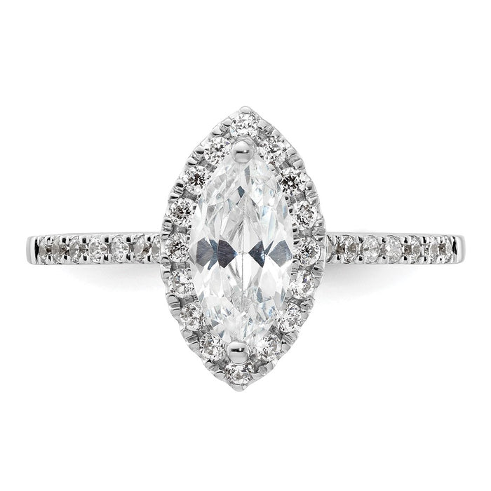 Buy Exclusive 14K White Gold Halo Engagement Ring with 1/3 Carat Diamonds-4