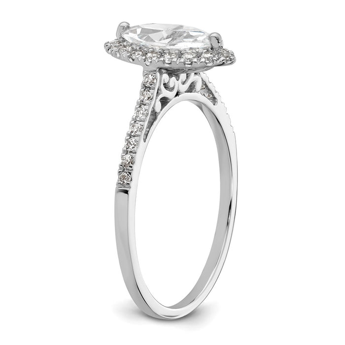 Buy Exclusive 14K White Gold Halo Engagement Ring with 1/3 Carat Diamonds-6