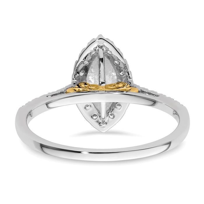 Buy Exclusive 14K Two-Tone Halo Engagement Ring for 3/4 Carat Marquise Stone-5