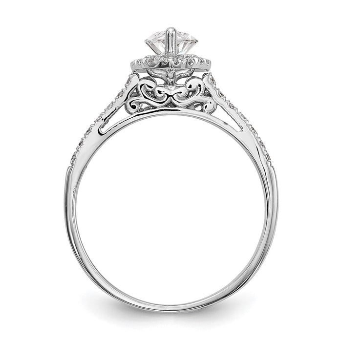 Buy Stylish 14K White Gold Halo Engagement Ring, 1ct Marquise Center, Value-2