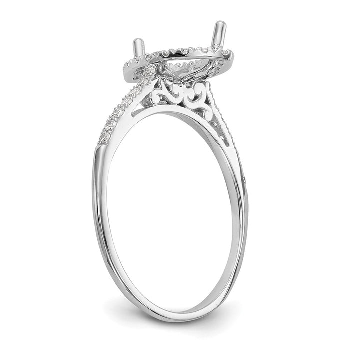 Buy Stylish 14K White Gold Halo Engagement Ring, 1ct Marquise Center, Value-6