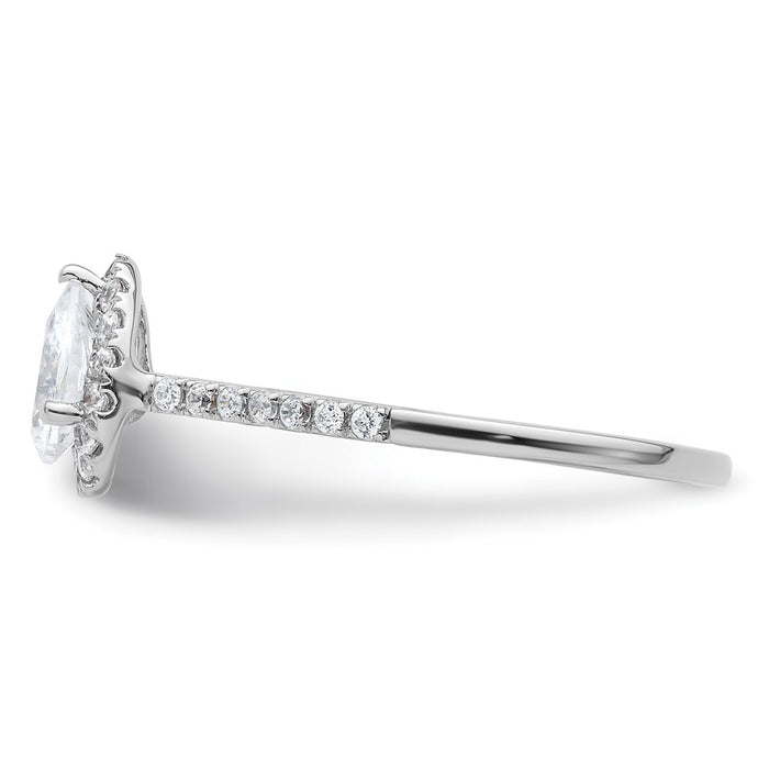 High-Quality 14K White Gold Halo Engagement Ring, 3/4 Carat Pear-Shaped Center, Stylish Value!-3