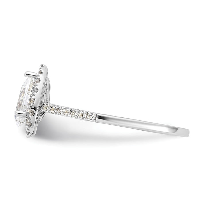 Exclusive 14K White Gold Halo Engagement Ring, 1 Carat Pear Center, Stylish Value-3