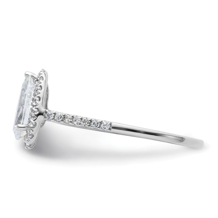 Exclusive 14K White Gold Halo Semi-Mount Engagement Ring for 1.5 Carat Pear-3