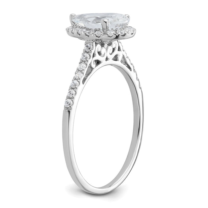 Exclusive 14K White Gold Halo Semi-Mount Engagement Ring for 1.5 Carat Pear-6