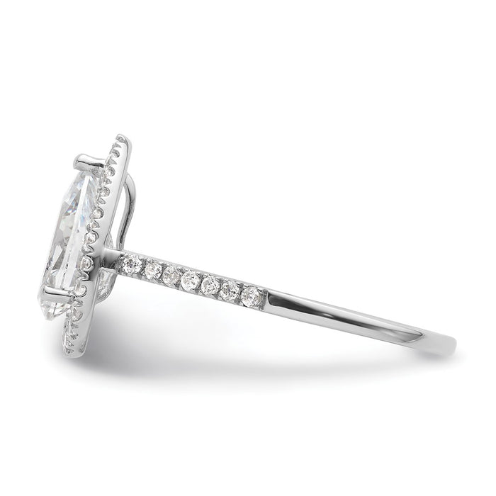 Buy Exclusive 14K White Gold Halo Engagement Ring for 2 Carat Pear Center & 1/3 Carat Accents-3