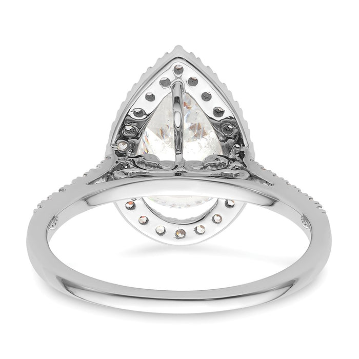 Buy Exclusive 14K White Gold Halo Engagement Ring for 2 Carat Pear Center & 1/3 Carat Accents-5
