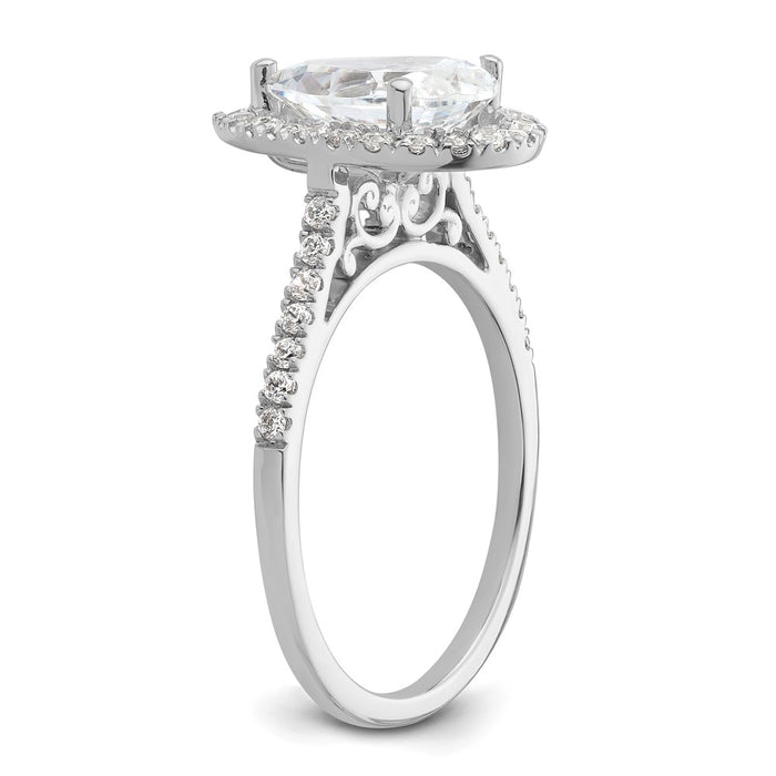 Buy Exclusive 14K White Gold Halo Engagement Ring for 2 Carat Pear Center & 1/3 Carat Accents-6