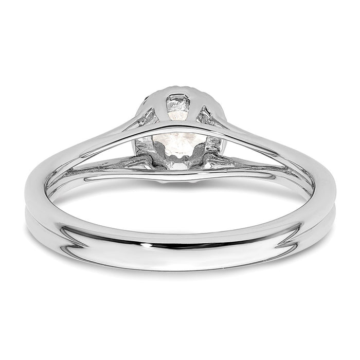 High-Quality 14K White Gold Semi-Mount Engagement Ring | Stylish Halo Design, 1/4 Carat Center-5