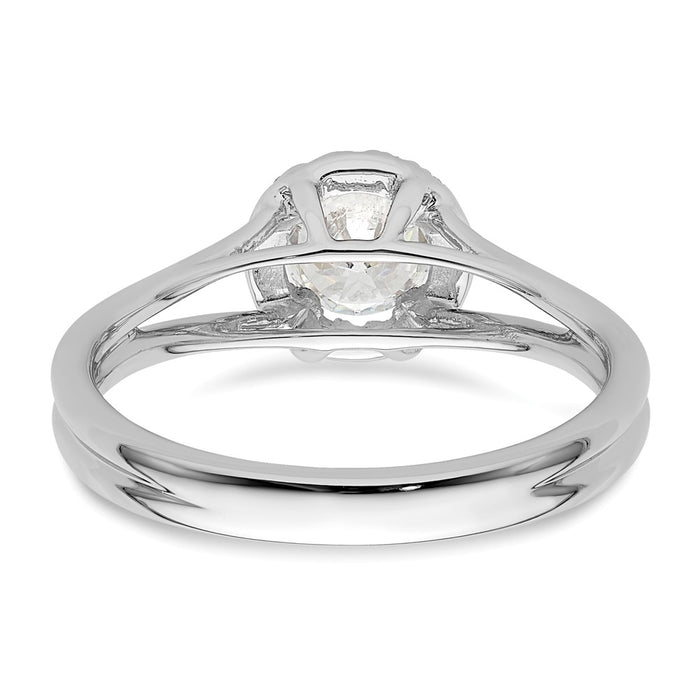High-Quality 14K White Gold Halo Engagement Ring - Stylish 1/2 Carat Center-5