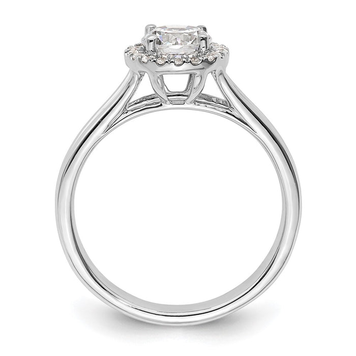 Exclusive 14K White Gold Halo Semi-Mount Engagement Ring, 3/4 Carat Value!-2