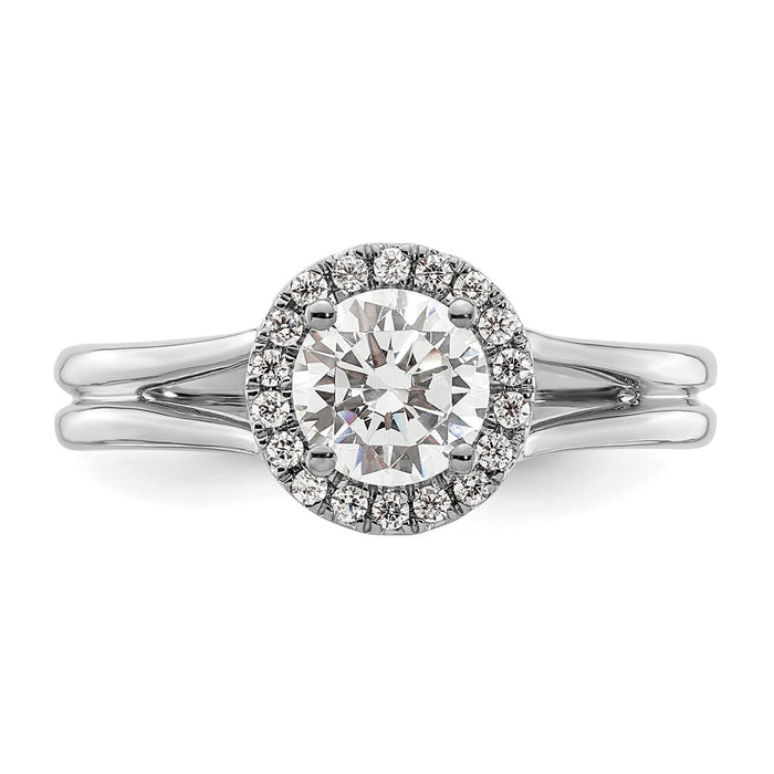 Exclusive 14K White Gold Halo Semi-Mount Engagement Ring, 3/4 Carat Value!-4