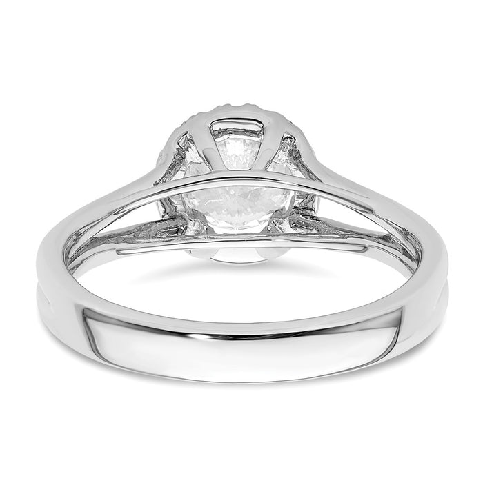 Exclusive 14K White Gold Halo Semi-Mount Engagement Ring, 3/4 Carat Value!-5