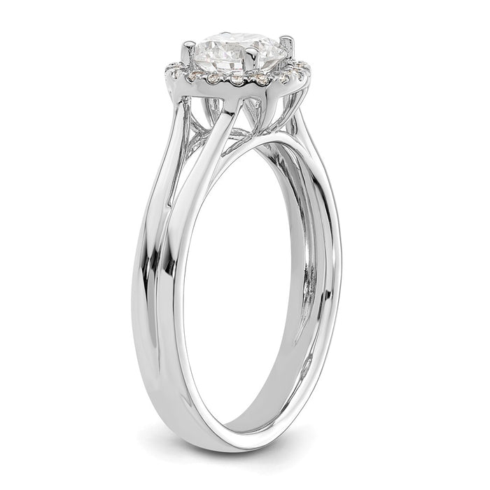 Exclusive 14K White Gold Halo Semi-Mount Engagement Ring, 3/4 Carat Value!-6