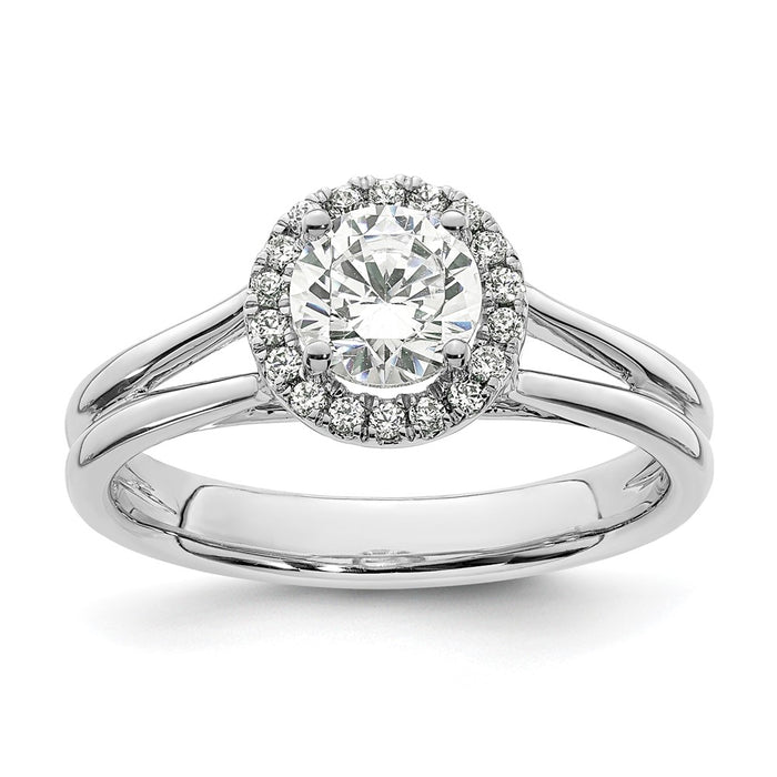 Exclusive 14K White Gold Halo Semi-Mount Engagement Ring, 3/4 Carat Value!-1