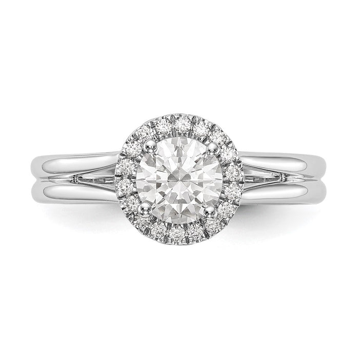High-Quality 14K White Gold Halo Semi-Mount Engagement Ring, 1 Carat - Stylish Value-4