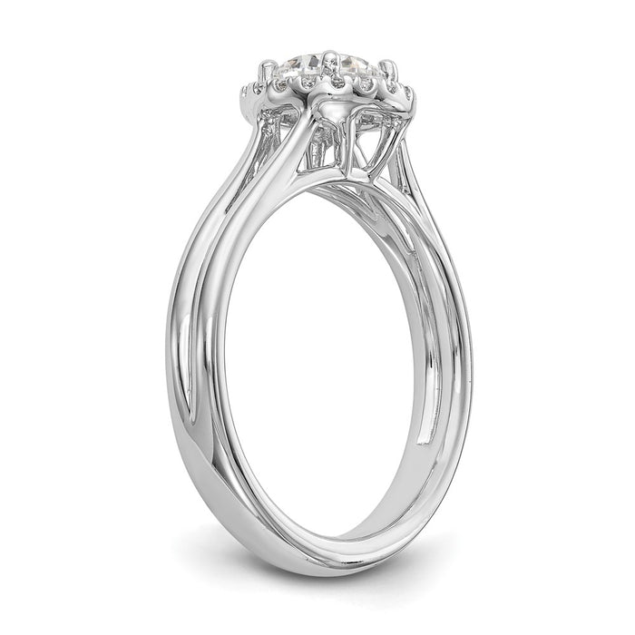 High-Quality 14K White Gold Halo Semi-Mount Engagement Ring, 1 Carat - Stylish Value-6