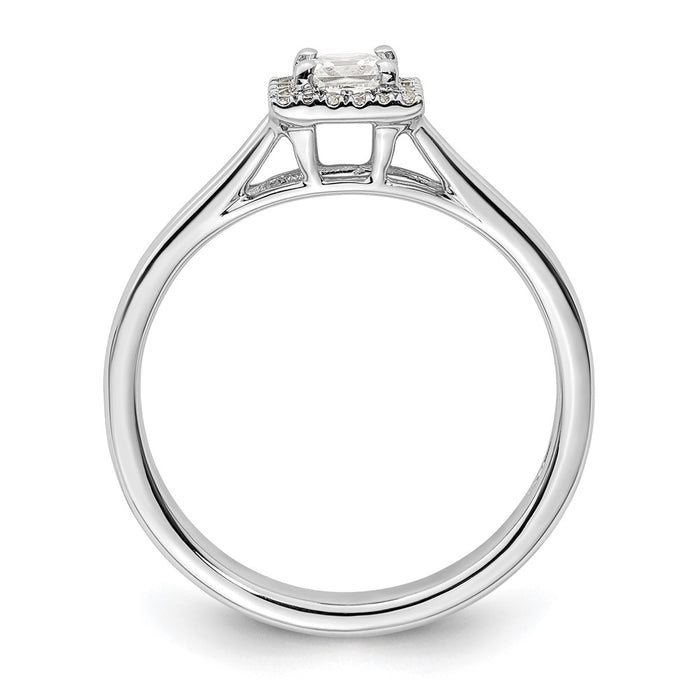 Buy Stylish 14K White Gold Halo Engagement Ring - 1/4 Carat Princess Cut-2