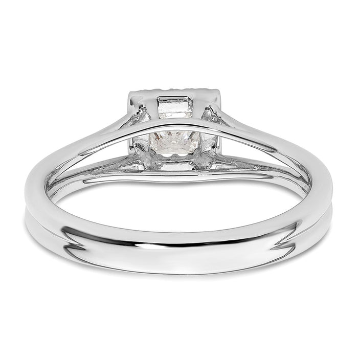 Buy Stylish 14K White Gold Halo Engagement Ring - 1/4 Carat Princess Cut-5