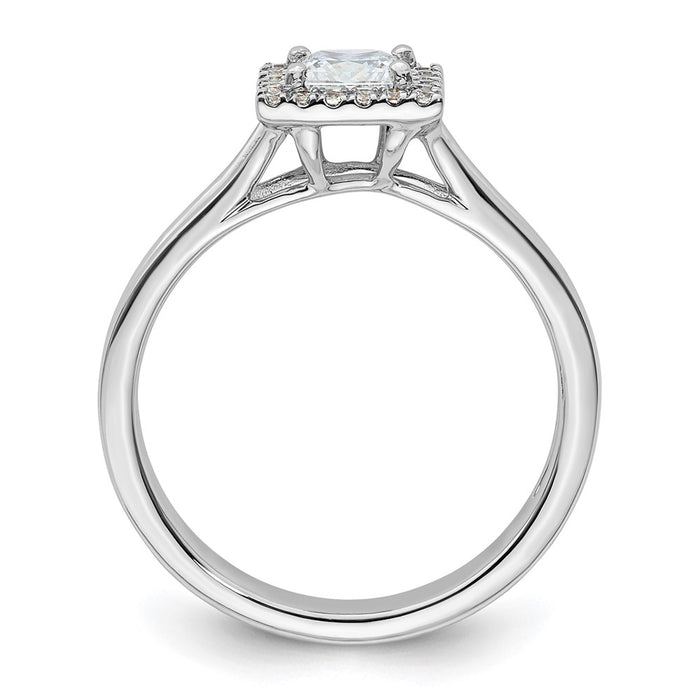 Buy Exclusive 14K White Gold Halo Engagement Ring, 1/2 Carat Princess Cut Diamond-2