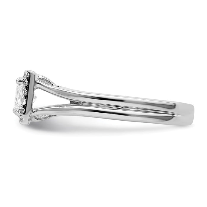 Buy Exclusive 14K White Gold Halo Engagement Ring, 1/2 Carat Princess Cut Diamond-3