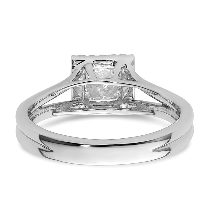 Buy Exclusive 14K White Gold Halo Engagement Ring, 1/2 Carat Princess Cut Diamond-5