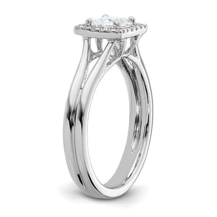 Buy Exclusive 14K White Gold Halo Engagement Ring, 1/2 Carat Princess Cut Diamond-6