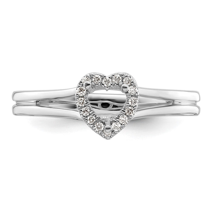Buy Stylish 14K White Gold Halo Engagement Ring | 1/4 Carat Heart-Shaped Center-4