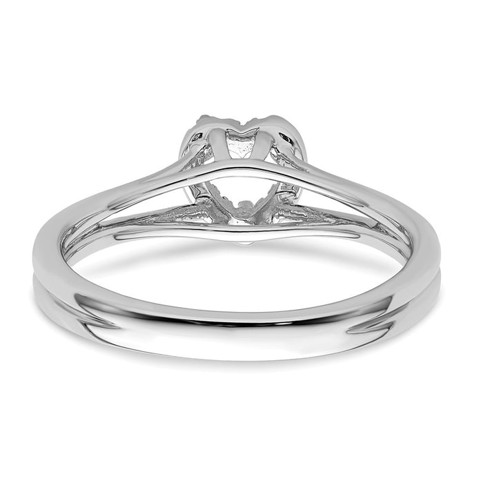 Buy Stylish 14K White Gold Halo Engagement Ring | 1/4 Carat Heart-Shaped Center-5