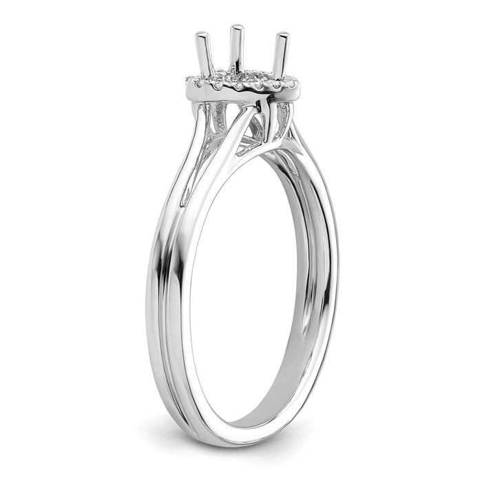 Buy Stylish 14K White Gold Halo Engagement Ring | 1/4 Carat Heart-Shaped Center-6