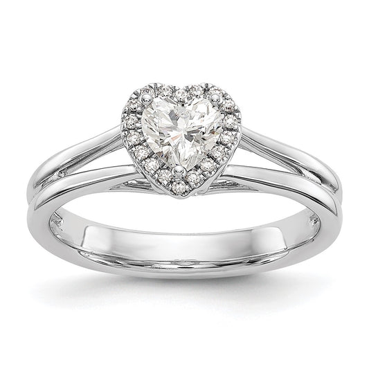 Buy Stylish 14K White Gold Halo Engagement Ring | 1/4 Carat Heart-Shaped Center