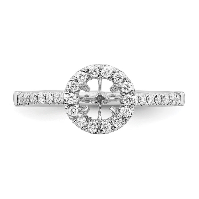 Buy Stylish 14K White Gold Halo Semi-Mount Engagement Ring, 1/2 Carat-4