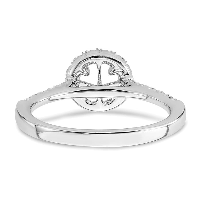Buy Stylish 14K White Gold Halo Semi-Mount Engagement Ring, 1/2 Carat-5