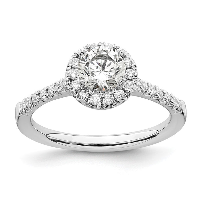 Buy Stylish 14K White Gold Halo Semi-Mount Engagement Ring, 1/2 Carat-1