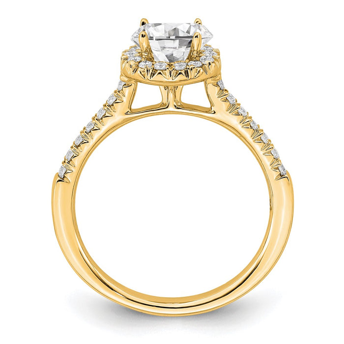 Buy Exclusive 14K Yellow Gold Round Halo Diamond Semi-Mount Ring - Stylish Design-2