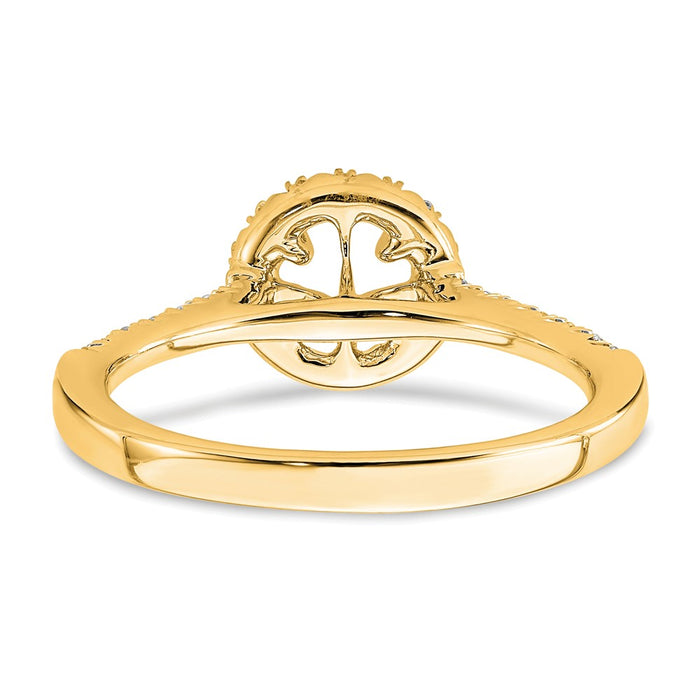 Buy Exclusive 14K Yellow Gold Round Halo Diamond Semi-Mount Ring - Stylish Design-5