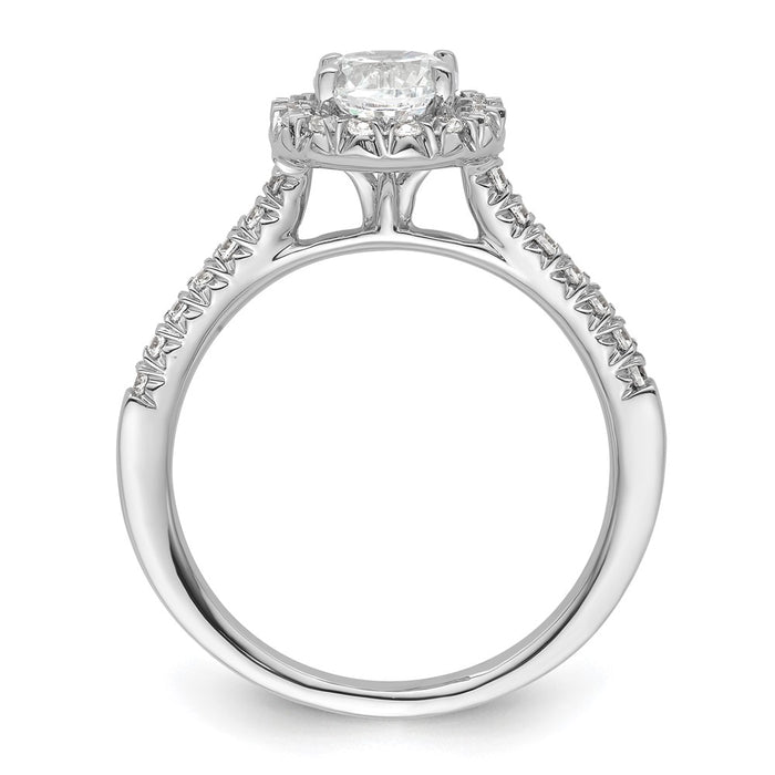 Buy 14K White Gold Halo Semi-Mount Engagement Ring | 1/3 Carat Diamonds, 3/4 Carat Center-2
