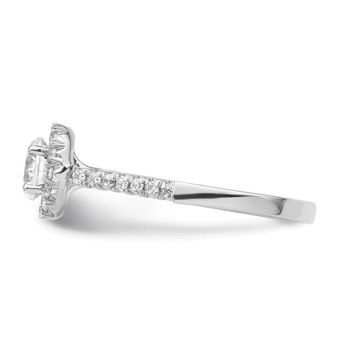 Buy 14K White Gold Halo Semi-Mount Engagement Ring | 1/3 Carat Diamonds, 3/4 Carat Center-3